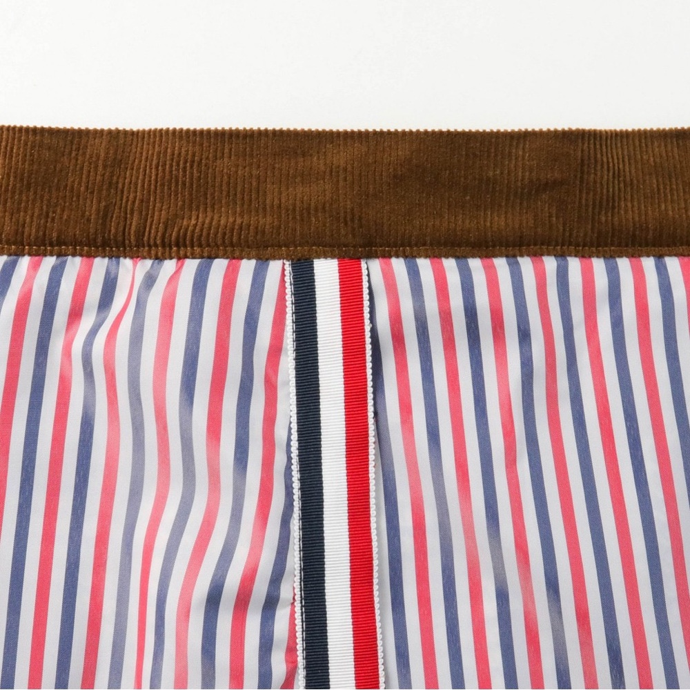 Thom Browne Brown and Plaid Mixed-Pleat Mini Skirt - Picture 4 of 8